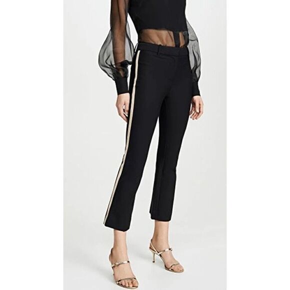 Derek Lam 10 Crosby Corinna Tuxedo-Stripe Cropped Pants Size 14 - Picture 1 of 7